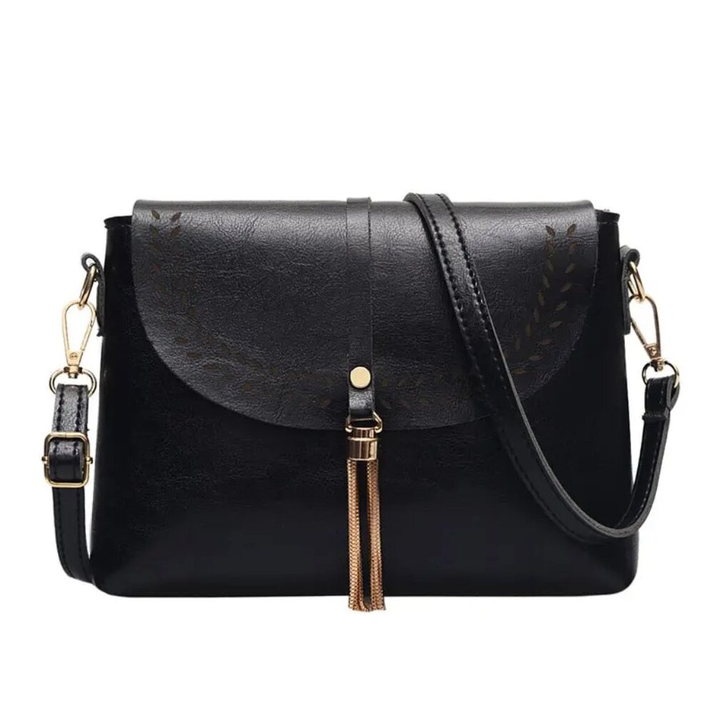 Amelia's Vintage Vibes Purse Boho Crossbody, BLACK